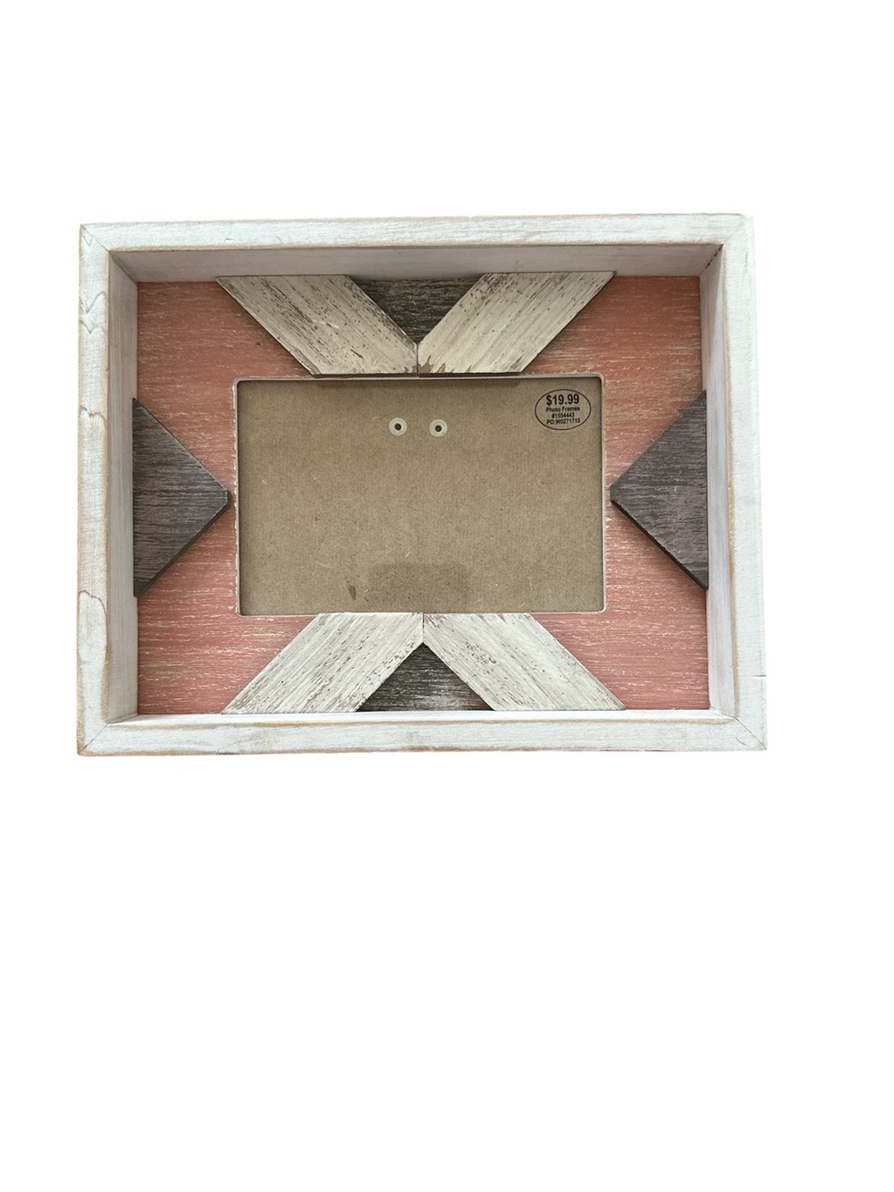 Rustic Geometric Wood Photo Frame Boho Farmhouse Decor 4x6